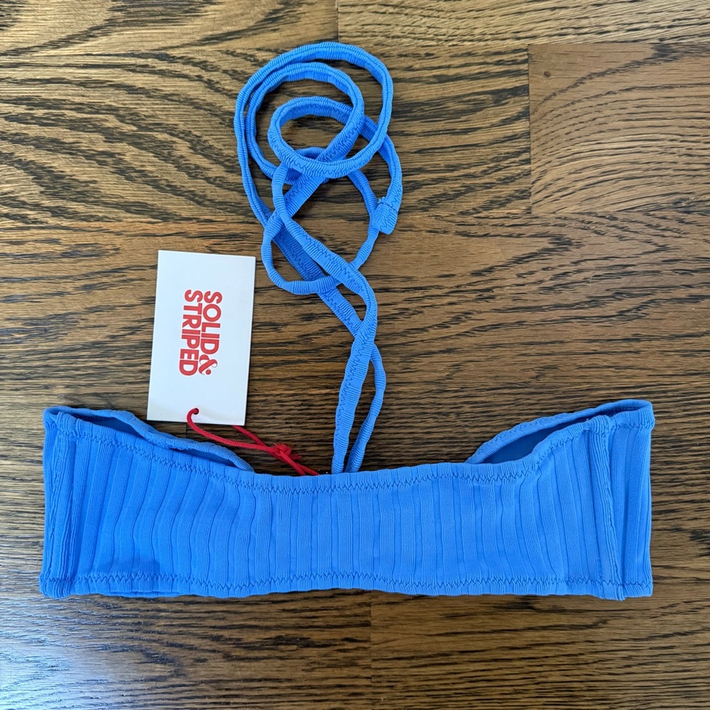 Solid & Striped Azalea French Blue Rib Bikini Top - Picture 3 of 3